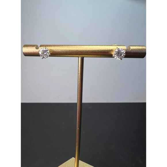 10k yellow gold .40 ctw moissanite stud earrings - Picture 4 of 12